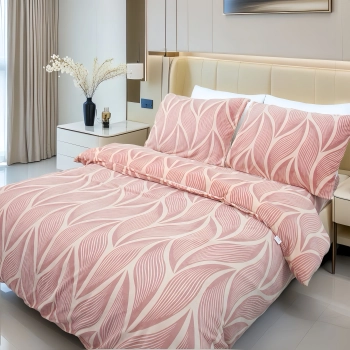 Pościel polarowa 160x200 różowa delikatny wzór PP622